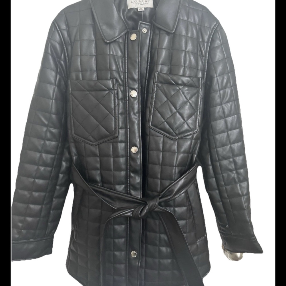 Laundry by Design Black Quilted Leather Jacket